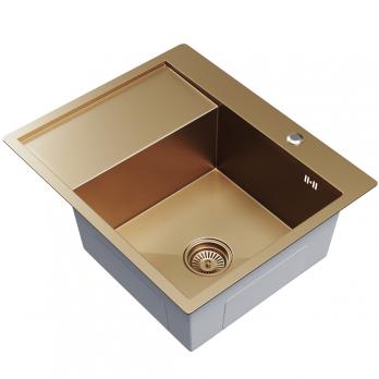 Мойка настол.монтаж 60х50 (3,0) прав. вып 3 1/2  MIXLINE PRO 20см с сифоном (бронза)
