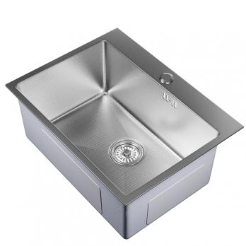 Мойка настол.монтаж 60х45 (3,0) вып 3 1/2  MIXLINE PRO 22см с сифоном (сатин НАНО декор)