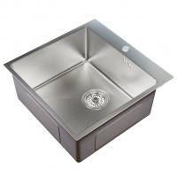 Мойка настол.монтаж 50х50 (3,0) вып 3 1/2  MIXLINE PRO 20см с сифоном (сатин НАНО декор)