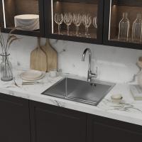 Мойка настол.монтаж 50х50 (3,0) вып 3 1/2  MIXLINE PRO 20см с сифоном (сатин НАНО декор)