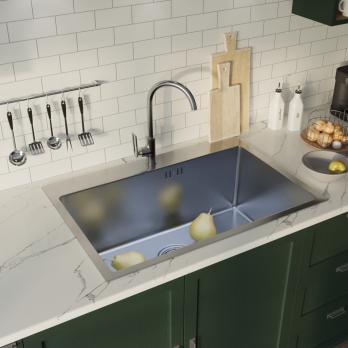 Мойка настол.монтаж 65х45 (3,0) вып 3 1/2  MIXLINE PRO 22см с сифоном (сатин НАНО декор)