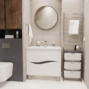 Тумба д/ванной "Лайф-80" под раковину Марго-80 (MIXLINE) (ПВХ)