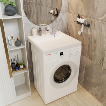 Раковина над стиральной машиной "ЛАЙН" 60*60 ш*г, с кронштейнами (MIXLINE)