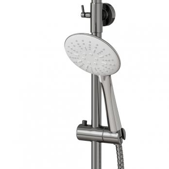 Душевая система 35к MIXLINE ML2415 излив лейка 3 позиции +лейка "Тропический душ" ХРОМ/БЕЛЫЙ