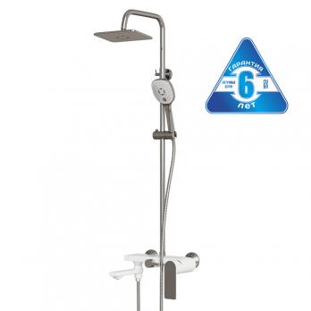 Душевая система 35к MIXLINE ML33-06"City White"излив лейка 3 поз. +лейка"Тропический душ" БЕЛЫЙ/ХРОМ