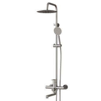 Душевая система 35к MIXLINE MLSS32-06 "Stainless" излив лейка 3 поз.+лейка"Тропический душ" НЕРЖ