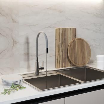 Излив для см кухня ГИБКИЙ серый (для смесителей MIXLINE MLSS36-09)