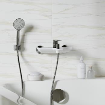 Смеситель для ванны 35k MIXLINE ML33-01 "City White" БЕЛЫЙ/ХРОМ