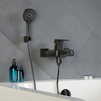 Смеситель для ванны 35k MIXLINE ML34-01 "Solo Black" ЧЕРНЫЙ