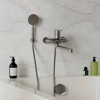 Смеситель для ванны и раковины 35k MIXLINE MLSS36-02 "Steel Kit" НЕРЖ