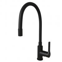 Смеситель для кухни 35k MIXLINE ML23-097 "Round Black" гибкий излив боковая ручка ЧЕРНЫЙ