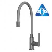 Смеситель для кухни 35к MIXLINE ML35-093 гибкий излив, б/отв, боковая, серый