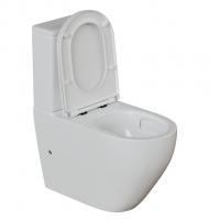 Унитаз-компакт безободковый WAVE NEO Tornado1.0, гор,ниж,2-кн.арм,сид.дюропл,м/л,быстр,БЕЛЫЙ глянец