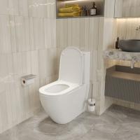 Унитаз-компакт безободковый WAVE NEO Tornado1.0, гор,ниж,2-кн.арм,сид.дюропл,м/л,быстр,БЕЛЫЙ глянец