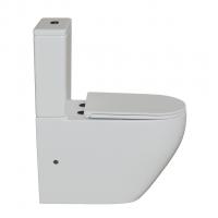 Унитаз-компакт безободковый WAVE NEO Tornado1.0, гор,ниж,2-кн.арм,сид.дюропл,м/л,быстр,БЕЛЫЙ глянец
