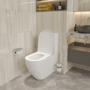 Унитаз-компакт безободковый WAVE NEO Tornado1.0, гор,ниж,2-кн.арм,сид.дюропл,м/л,быстр,БЕЛЫЙ глянец