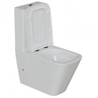 Унитаз-компакт безободковый WAVE SQUARE Tornado1.0, гор,ниж,2-кн.арм,сид.дюро,м/л,быстр,БЕЛЫЙ глянец