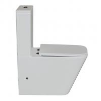 Унитаз-компакт безободковый WAVE SQUARE Tornado1.0, гор,ниж,2-кн.арм,сид.дюро,м/л,быстр,БЕЛЫЙ глянец