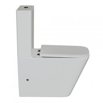 Унитаз-компакт безободковый WAVE SQUARE Tornado1.0, гор,ниж,2-кн.арм,сид.дюро,м/л,быстр,БЕЛЫЙ глянец