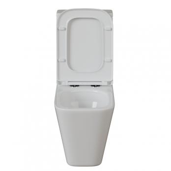 Унитаз-компакт безободковый WAVE SQUARE Tornado1.0, гор,ниж,2-кн.арм,сид.дюро,м/л,быстр,БЕЛЫЙ глянец