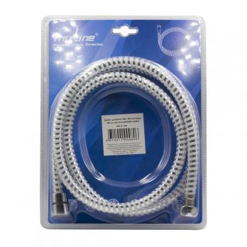 Шланг душевой 150 см имп/кон, ПВХ, белый/хром MIXLINE MIX-5-150 ЛЮКС (блистер)