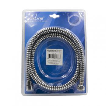 Шланг душевой 150 см имп/кон, ПВХ, черный/хром MIXLINE MIX-6-150 ЛЮКС (блистер)