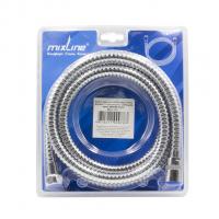 Шланг душевой 175 см имп/кон, EPDM, нерж.сталь, хром., своб. вращ MIXLINE MIX-4-175 ЛЮКС (блистер)