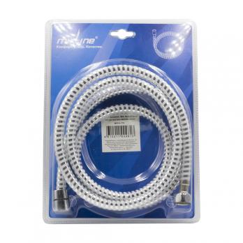 Шланг душевой 175 см имп/кон, ПВХ, белый/хром MIXLINE MIX-5-175 ЛЮКС (блистер)