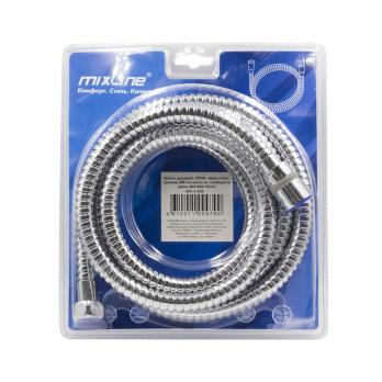 Шланг душевой 200 см имп/кон, EPDM, нерж.сталь, хром., своб. вращ MIXLINE MIX-4-200 ЛЮКС (блистер)