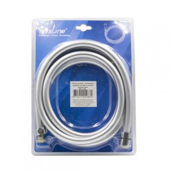 Шланг душевой 200 см имп/кон, силиконовый, серебристый MIXLINE MIX-7-200 ЛЮКС (блистер)