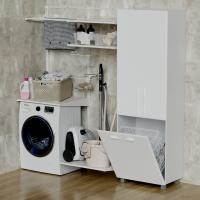 Пенал "СПУТНИК-60" белый с корзиной (600*1900*335)  (ПВХ)