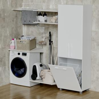 Пенал "СПУТНИК-60" белый с корзиной (600*1900*335)  (ПВХ)