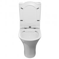 Унитаз-компакт безободковый WAVE STAR гориз, нижн, 2-кн.арм, сид. полипр, м/л, быстр, БЕЛЫЙ глянец