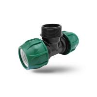 Тройник ПЭ с наруж. труб. резьбой 32х1/2'х32 (обж.) POELSAN GREEN