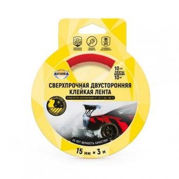Лента двусторонняя сверхпроч. кл. акрил. основе, прозр., УФ-стойкая AVIORA 15мм*3м