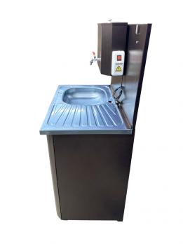 Рукомойник "Дуэт 2-х дверный" металл. 500х800 антич.медь (с ЭВН-20л, мойка НЕРЖ.лев/прав, кран мет.)