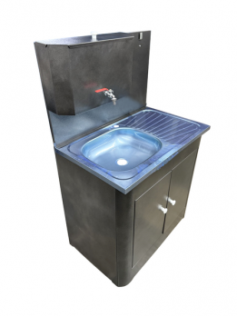 Рукомойник "Дуэт 2-х дверный" металл. 500х800 антич.серебро(без ЭВН-20л,мойка НЕРЖлев/прав,кран мет)