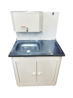 Рукомойник "Дуэт 2-х дверный" металл. 500х800 белый (без ЭВН-20л, мойка НЕРЖ.лев/прав, кран металл.)