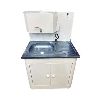 Рукомойник "Дуэт 2-х дверный" металл. 500х800 белый (с ЭВН-20л,мойка НЕРЖ.лев/прав, кран металл.)