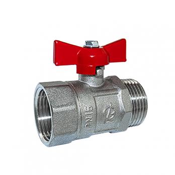 Кран шаровой 1' вн/нар бабочка 11б27п1 Практик 221 ГАЛЛОП никель