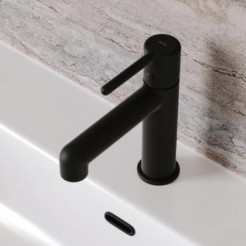 Смеситель для раковины 26к IDDIS AIGBL00i01 "Aiger" литой, п/шпильку ЧЕРНЫЙ матовый