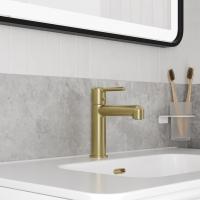 Смеситель для раковины 26к IDDIS AIGMG00i01 "Aiger"литой, п/шпильку ЗОЛОТО матовый