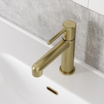 Смеситель для раковины 26к IDDIS AIGMG00i01 "Aiger"литой, п/шпильку ЗОЛОТО матовый