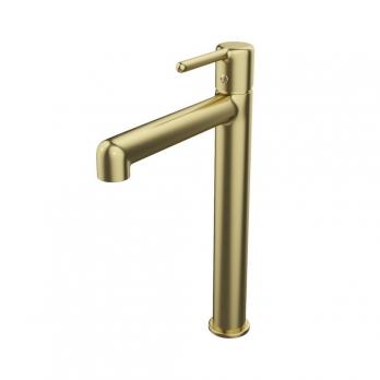 Смеситель для раковины 26к IDDIS AIGMG01i01 "Aiger" высокий, литой, п/гайку  ЗОЛОТО матовый