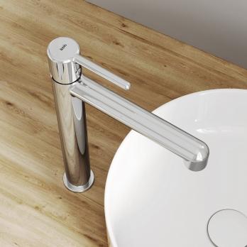 Смеситель для раковины 26к IDDIS AIGSB01i01 "Aiger" высокий, литой, п/гайку, ХРОМ