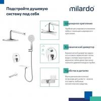 Душевая система 35к Milardo RORSB03M68 "Rora" лейка "Тропический душ" встраиваемая ХРОМ