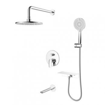 Душевая система 35к Milardo RORSB03M68 "Rora" лейка "Тропический душ" встраиваемая ХРОМ