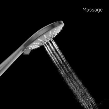 Лейка для душа Milardo ILS5FBRM18 "Ideal Spa" D111мм, 5 режимов, ЧЕРНЫЙ матовый, коробка