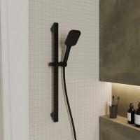 Лейка для душа Milardo ILS1FBSM18 "Ideal Spa" квадрат, 1 режим, ЧЕРНЫЙ матовый, коробка