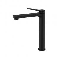 Смеситель для раковины 25к IDDIS PARBL01i01 "Parker" высокий, литой, под гайку, ЧЕРНЫЙ матовый